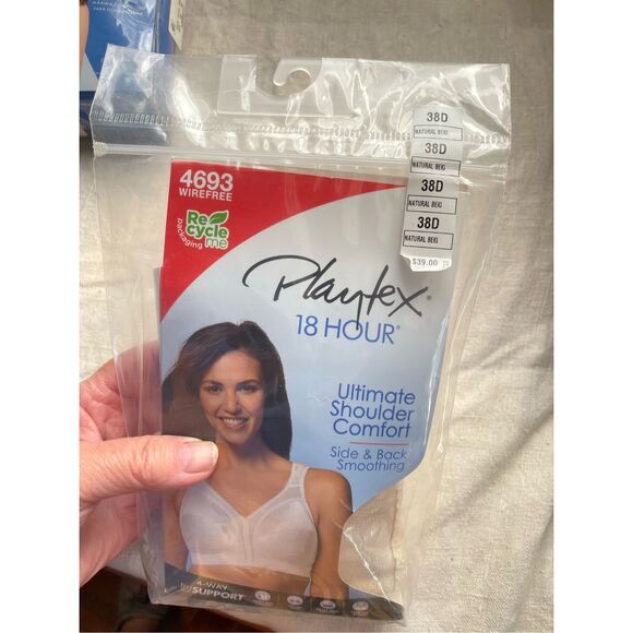 NWT  Playtex 18 hour size 38D bra wirefree shoulder comfort - Picture 2 of 5